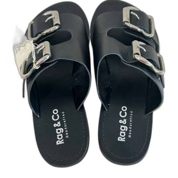 Rag & Co Sandals Women's Size 6 Color Black KELLY Handcrafted Buckle Straps. - Picture 4 of 12